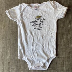Keith Haring White Lil Angel Onesie